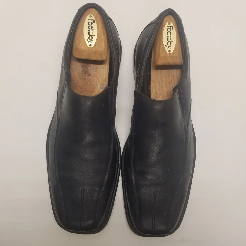 Nunn Bush Mens Size 10.5M Comfort Gel Black Leather Loafer Split Bicycle Toe